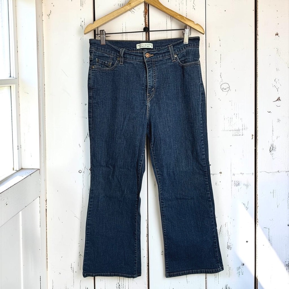 Boot Cut Jeans Levi's 16P Short Blue 98% Cotton 512 Perfectly Slimming Petite
